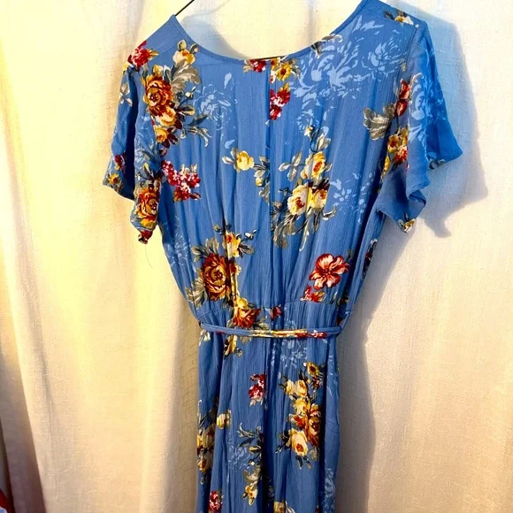 🦄🦄Staccato blu flower print wrap dress size:S - Picture 4 of 5
